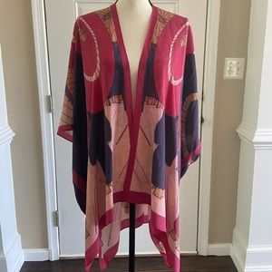 COCOON HOUSE 100% SILK RUBY, VIOLETS, ROSE & INK BLUE "PARASOL EXPLOSION…